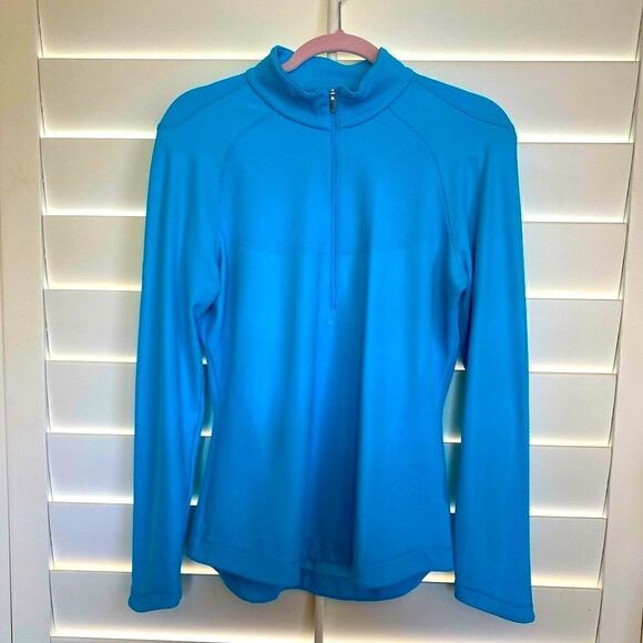 NIKE Blue Long Sleeve Golf Half Zip Up Dri-Fit Pullover/Jacket sz M ECU! - Picture 1 of 12